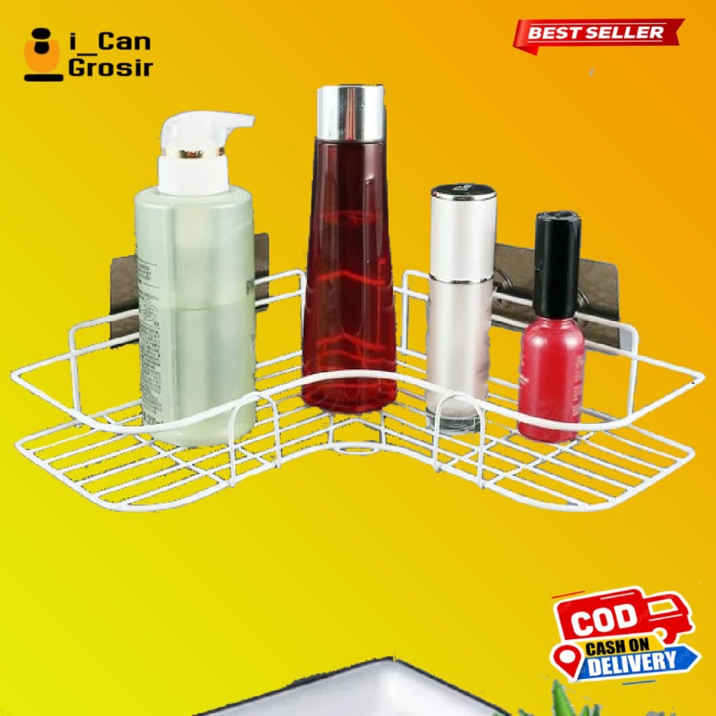 Rak Sudut Kamar Mandi Tempel Dinding Rak Dapur Besi Serbaguna Rak buku sudut