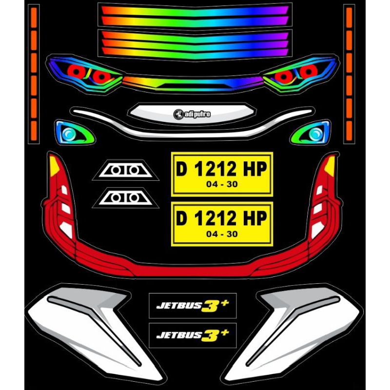 Stiker miniatur bus, stiker bus murah, stiker bis, stiker lampu bus