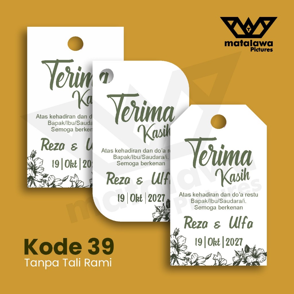 

Hang tag souvenir custom vintage murah wedding label pernikahan plant tanaman ucapan terima kasih 39