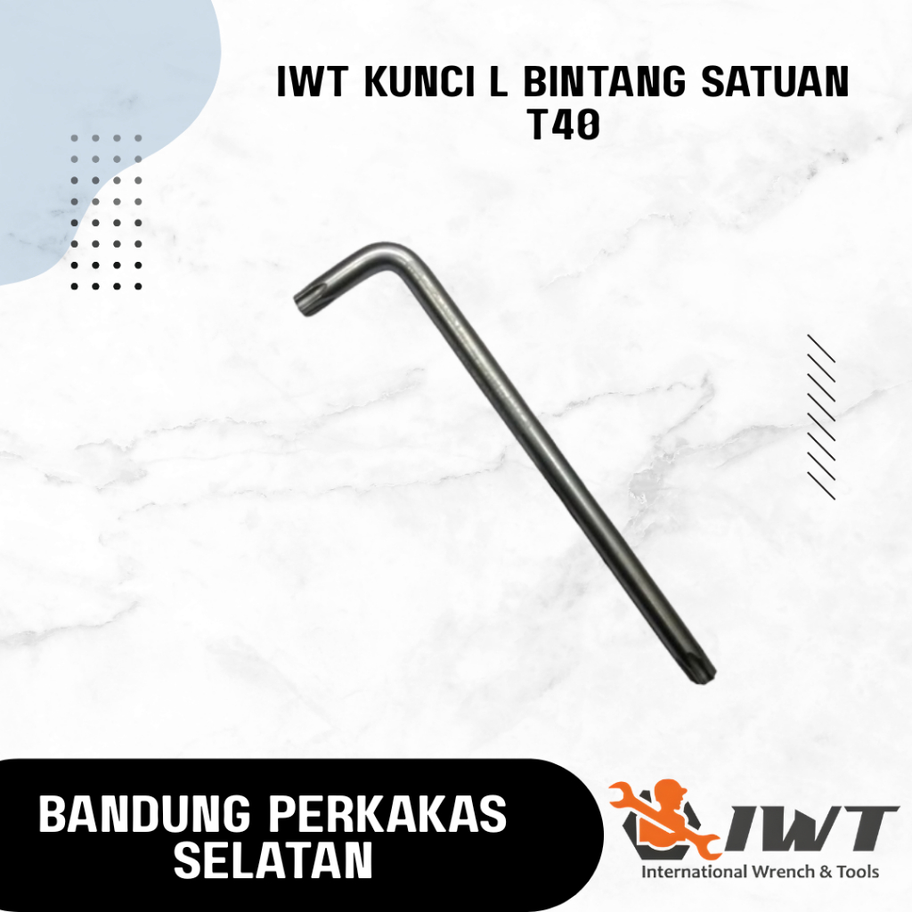 IWT Kunci L Bintang SATUAN T40 T45 T50 Lobang Tamper Lubang Star Key - T40