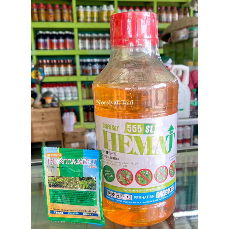 READY HERBISIDA HEMAT 555SL KEMASAN 1LITER BONUS METIL PENTAMET