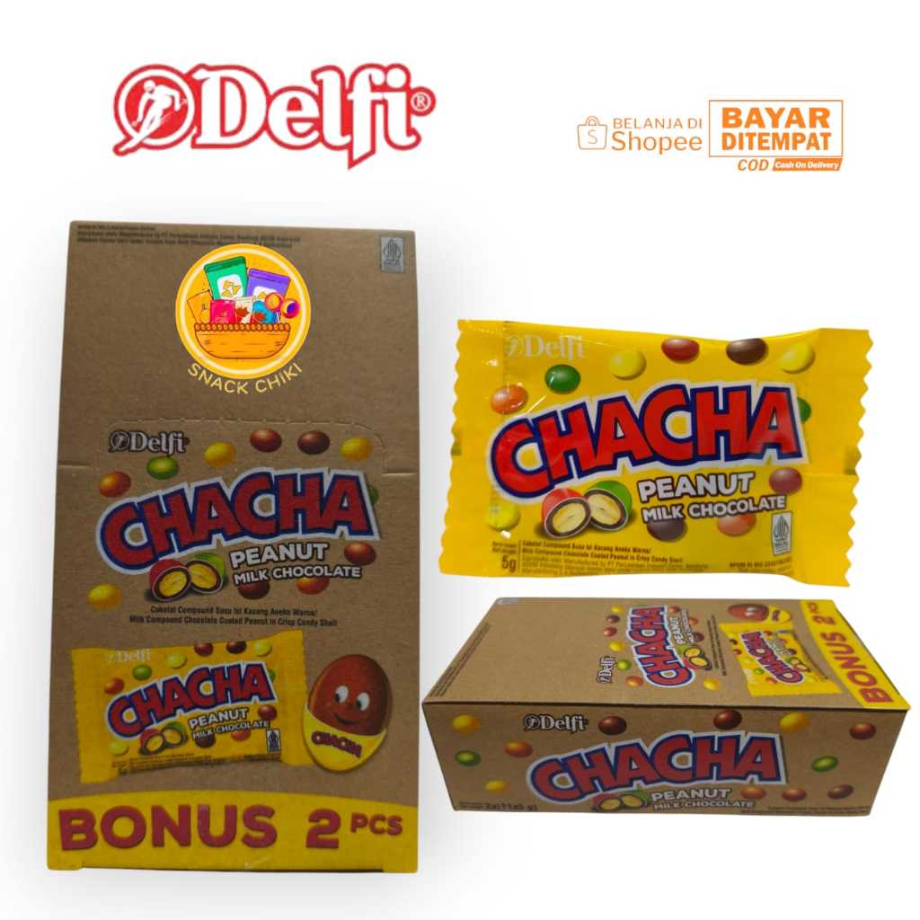 

COKLAT CHACHA PEANUT MILK CHOCOLATE 1BOX 20 PCS + 2