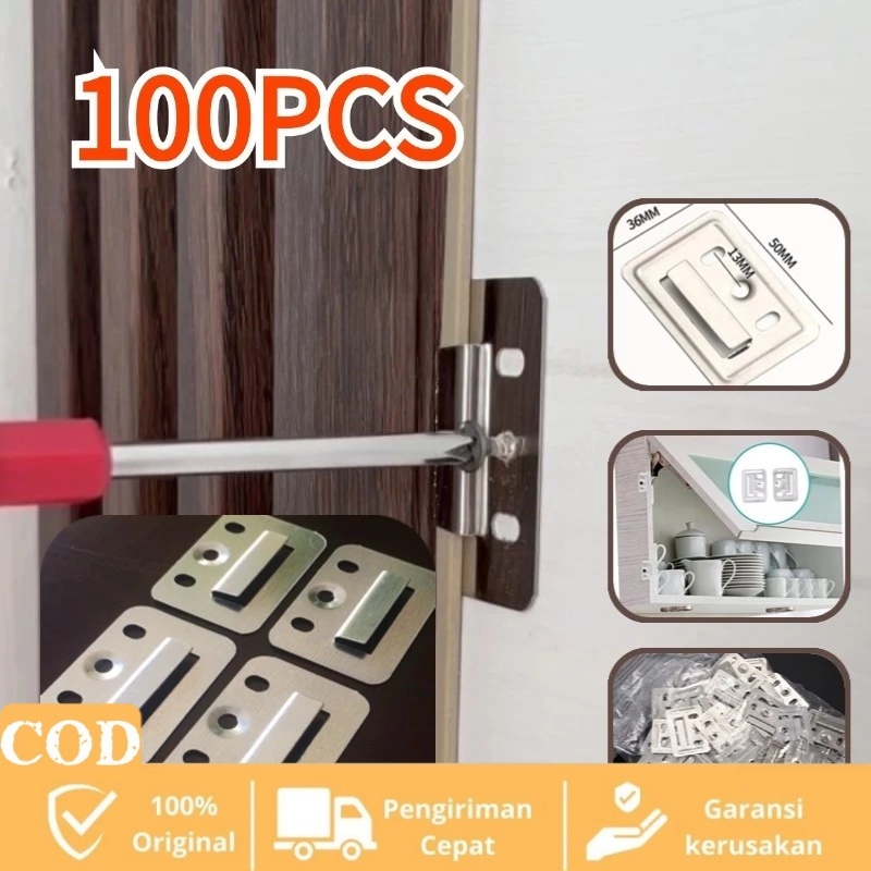100pcs Klip Wood Panel WPC/Panel Klip Wallpanel WPC Stainless/Penjepit plat besi untuk pemasangan Wa