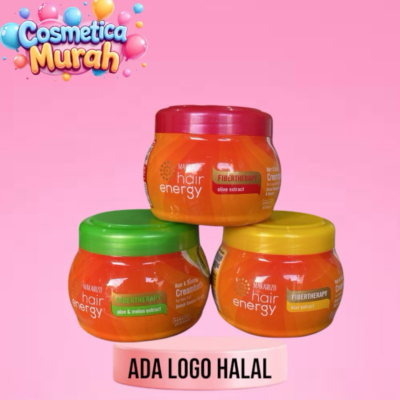 oi.ix] MAKARIZO hair energy fibertheraphy hair & scalp creambath 500 ml - masker rambut