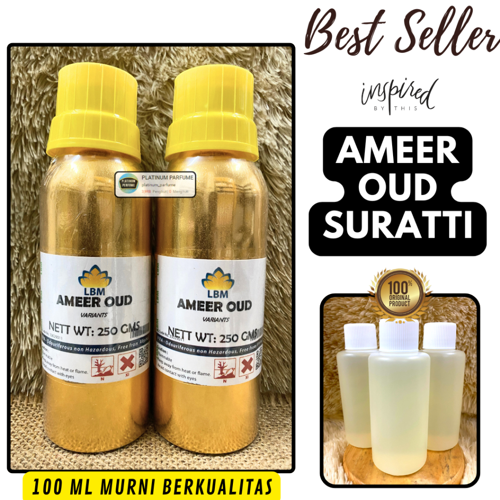 Bibit Parfum AMEER Al Oud Surati ( 100 ML MURNI Repack ) LBM Fragrance - Parfum Murni Al Rehab