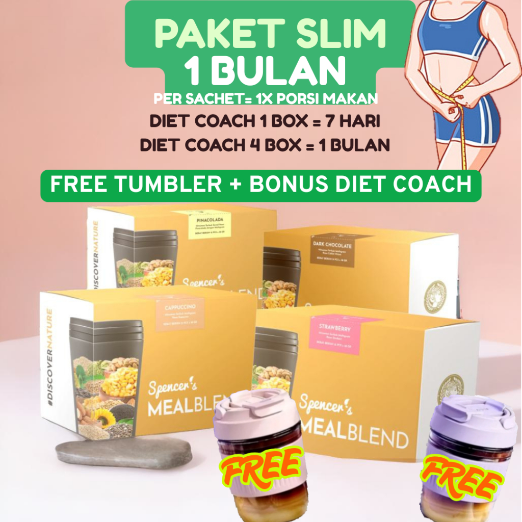 

[PROMO SPECIAL] Spencer's Meal Blend 1 bulan - Free Bonus- Paket Bundling Multigrain Oat Diet Mix Rasa - 100% ORI