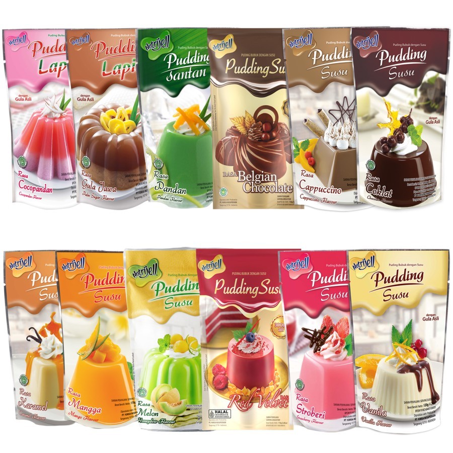 

NUTRIJELL PUDING INSTAN PUDDING SUSU / PUDDING LAPIS / PUDDING SANTAN