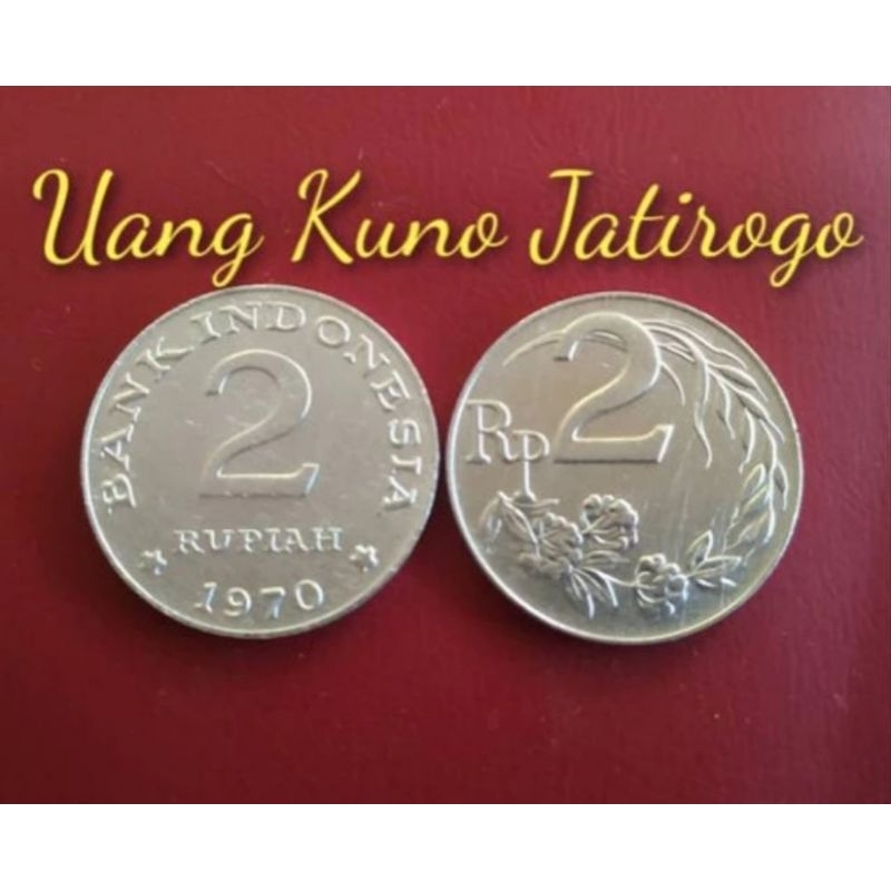 Uang Kuno 2 Rupiah Tahun 1970 ( Bekas )