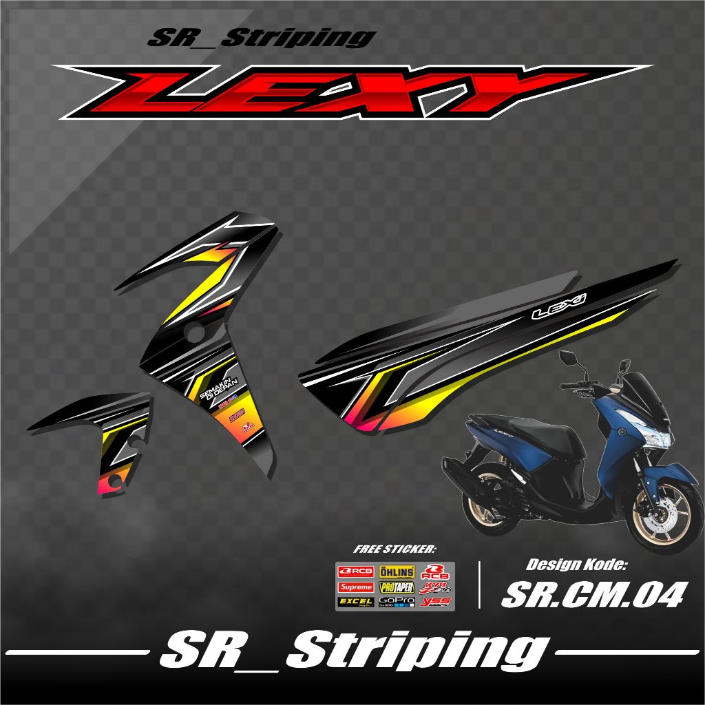 ( COD ) Striping LEXI LAMA 155 - Sticker Striping Variasi list Yamaha LEXI LAMA 155 SR.04