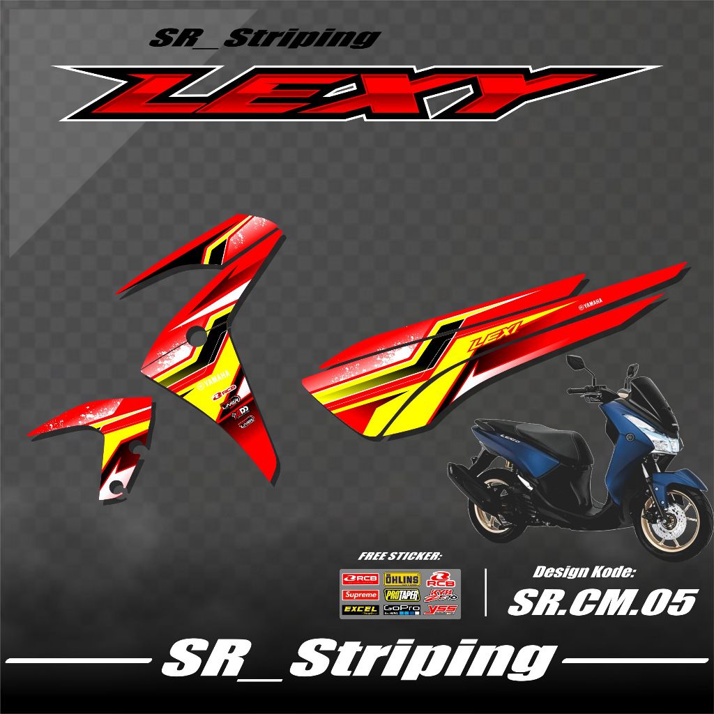 ( COD ) Striping LEXI LAMA 155 - Sticker Striping Variasi list Yamaha LEXI LAMA 155 SR.05