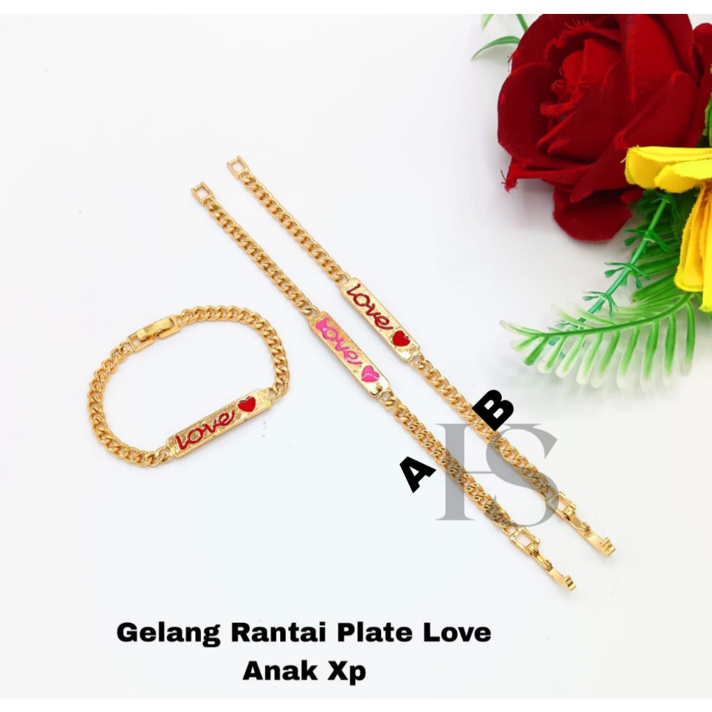 Gelang Anak Cewek Berlapis Emas - Gelang Tangan Rantai Anak Perempuan - Gelang Rantai Plat Anak