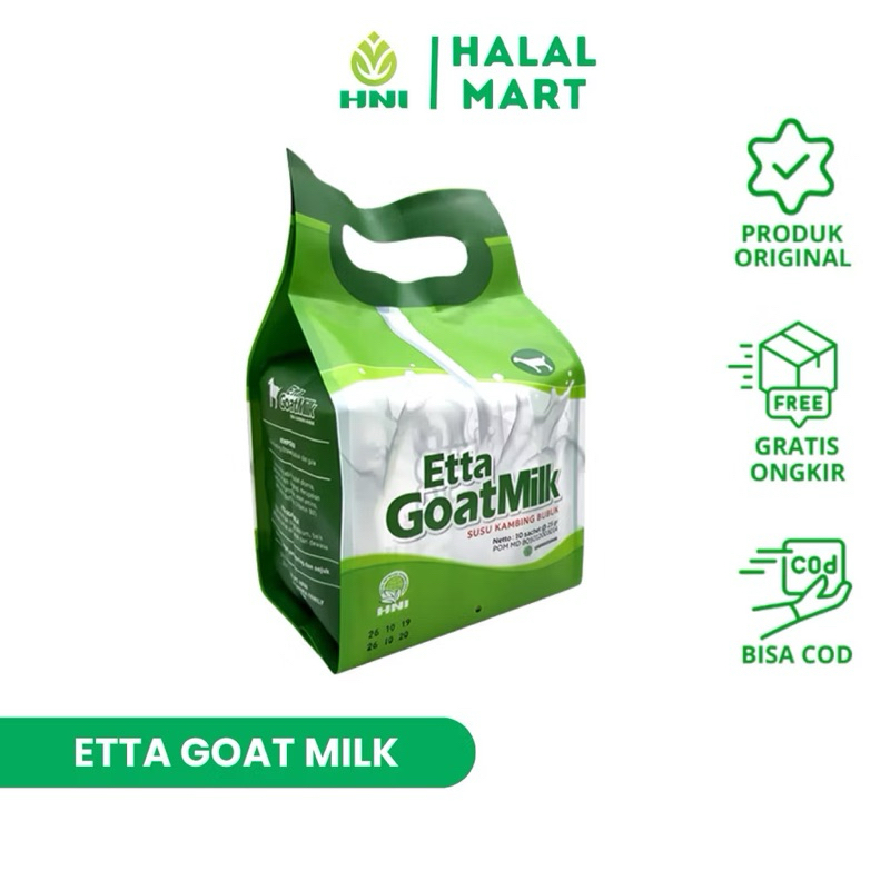 

Etta Goat Milk - Susu Kambing Ettawa Bubuk Original Berkhasiat Menyembuhkan Asma Dan Pengganti Asi Asli Rekomended - HNI BPOM