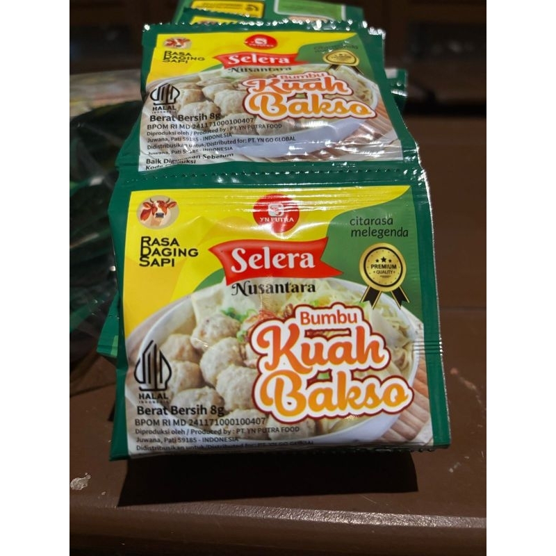 

bumbu kuah bakso Selera nusantara 1 renceng isi 12 sachet 8gr