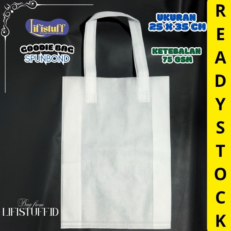 Tas Spunbond polos 25 x 35 cm Goodie Bag Spunbond tebal