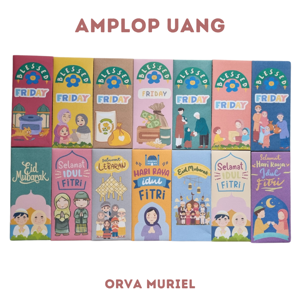 

ORVMRL - Amplop Uang Aesthetic Jumát Berkah THR Lebaran Isi 10 pcs Warna Mix