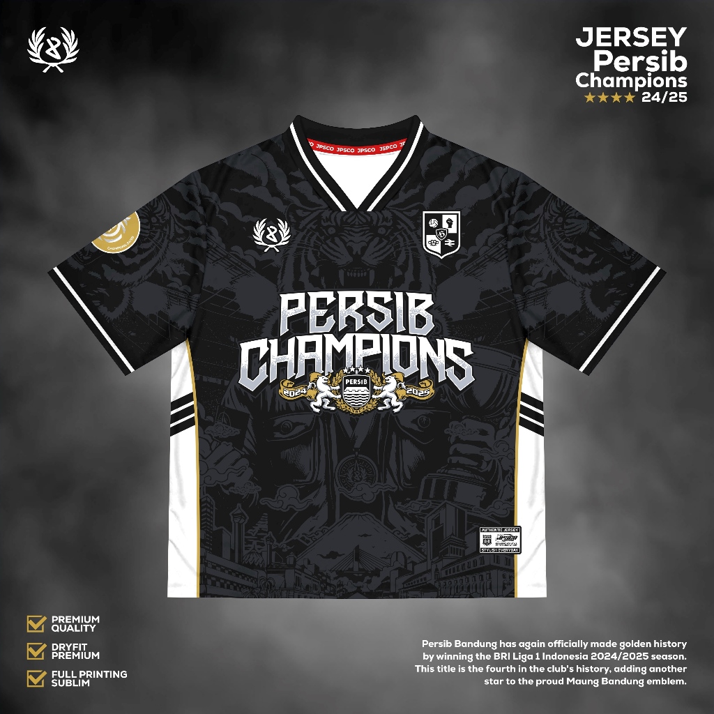 POI Kaos persib BAJU PERSIB JUARA flower city casual taped Jersey persib vintge / jersey persib