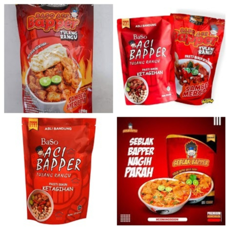 

BAPPER Baso Aci Sambel Mercon 170gr | Tulang Rangu 200gr | Seblak 120gr | Baso Aci Pedas Instan