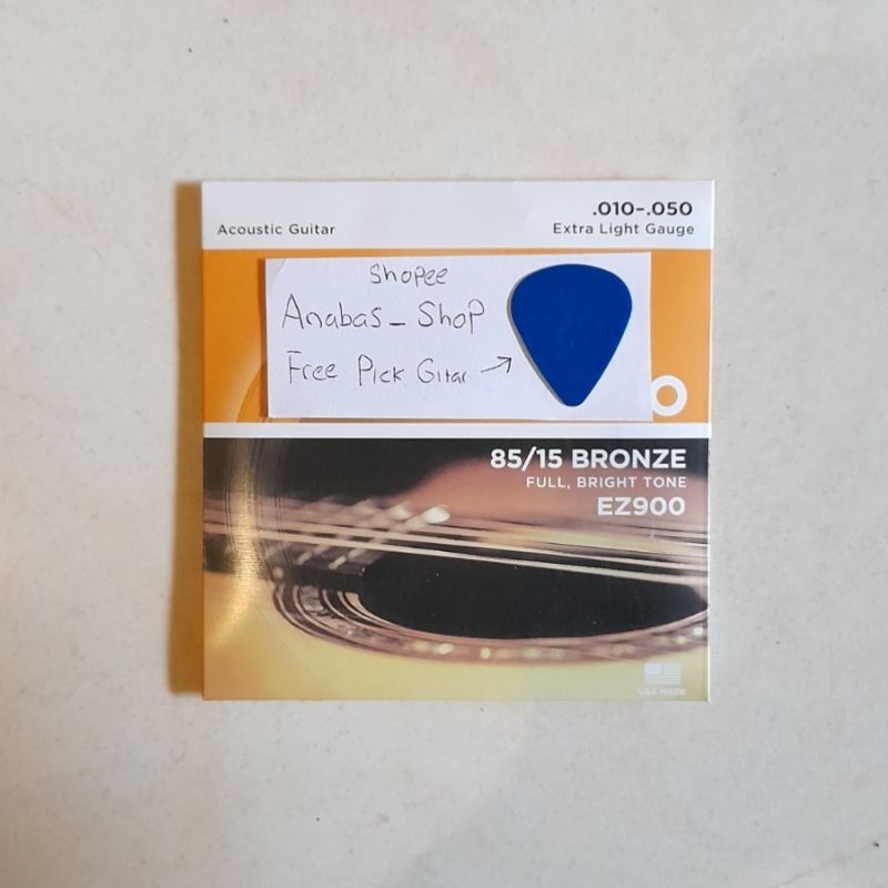 Senar gitar akustik ukuran .010-.050 Free pick gitar senar gitar akustik 010 tali gitar 0,10 0.10