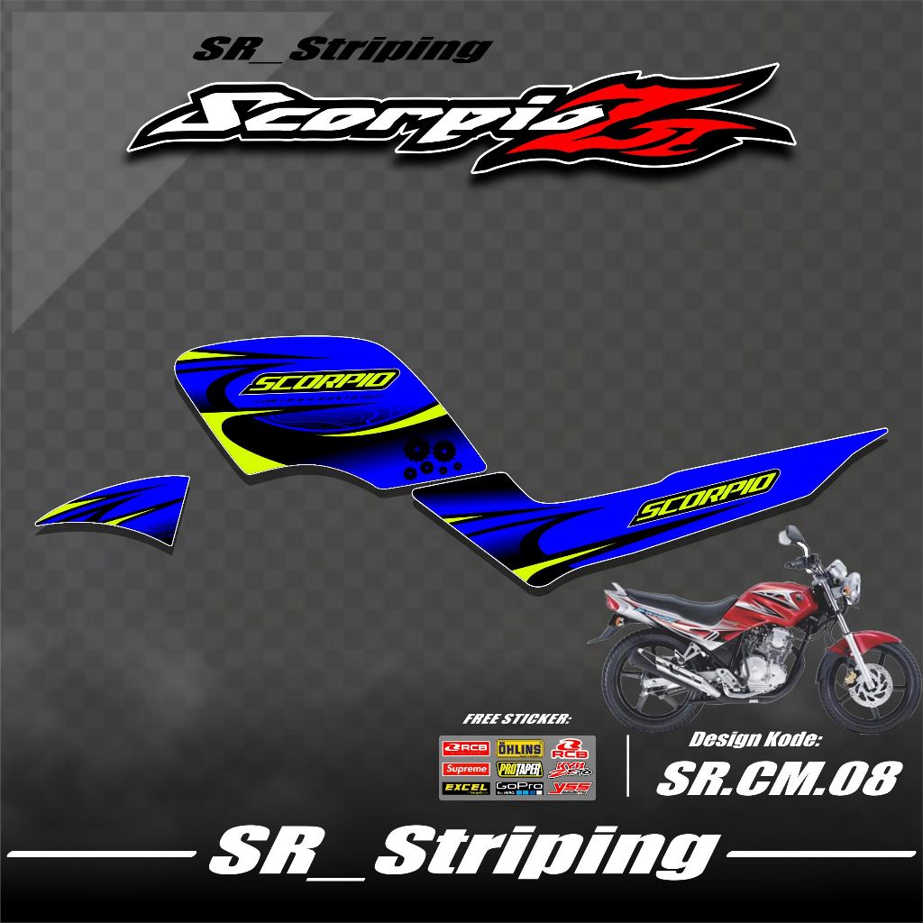 Sticker Striping Scorpio Z / Variasi Scorpio Z / Scorpio Z / Stiker Scorpio Z ( KEREN ) Striping Mot