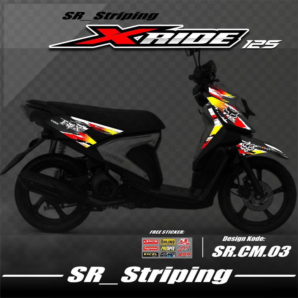 Striping Sticker X RIDE 125 Variasi - Stiker X RIDE 125 / Variasi Yamaha X RIDE 125 - Bonus Stiker S