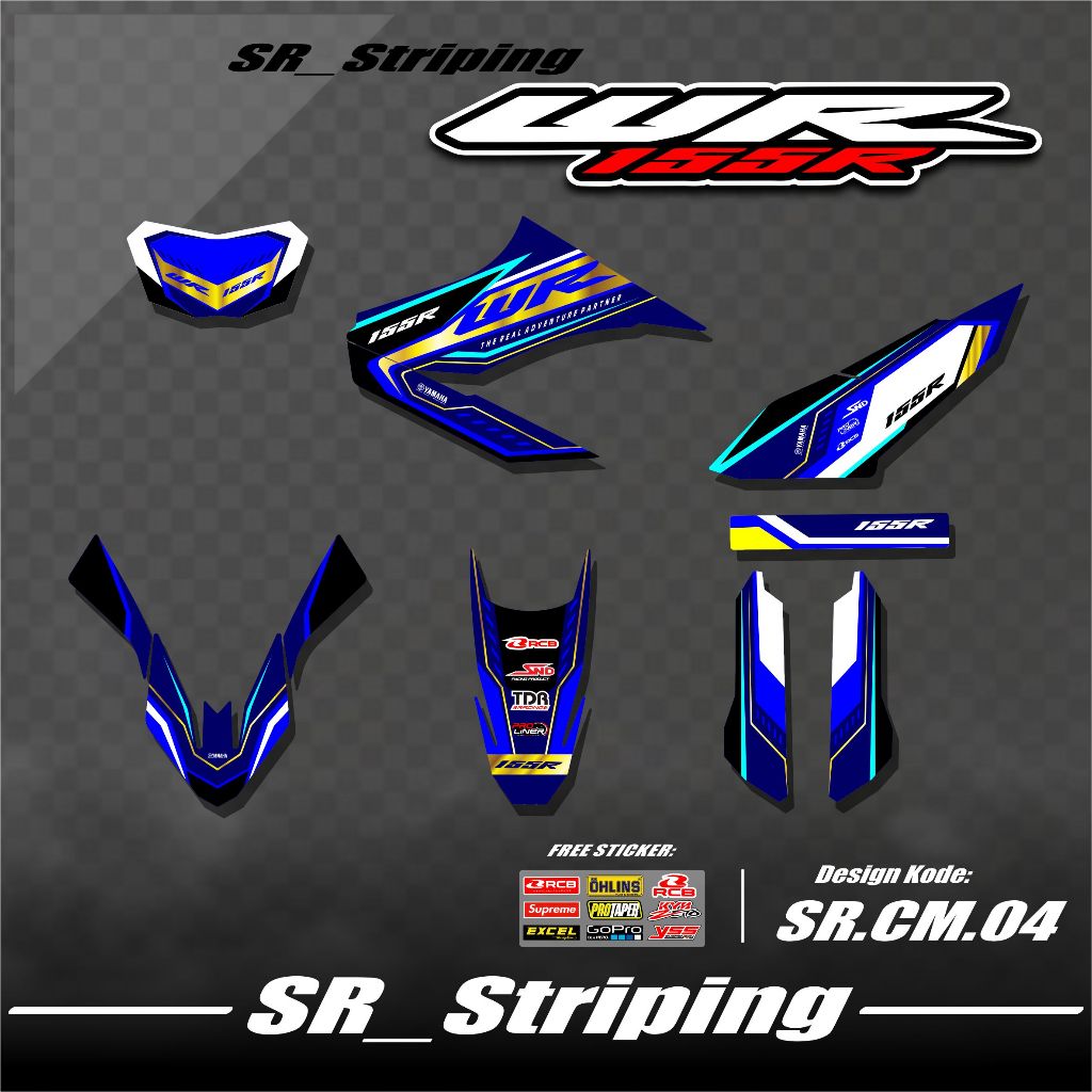 Sticker Striping WR 155 / Variasi WR 155 / WR 155 / Stiker WR 155 / Striping Motor WR 155 SR.04