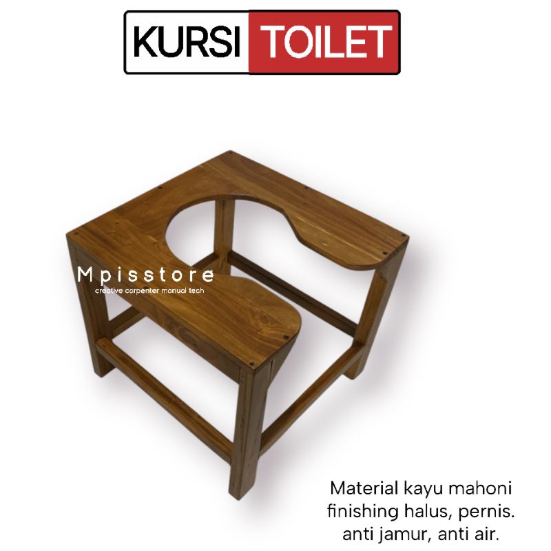 Kursi toilet jongkok Kursi toilet duduk kayu mahoni Wc duduk portable