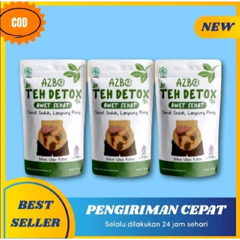 

EXSTRA PROMO PAKET 3 PAK Teh AZBO minuman greentea herbal alami kemasan baru 130grm dengan jahe