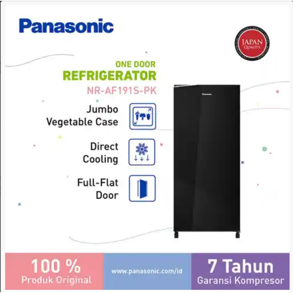 PANASONIC KULKAS 1 PINTU 1 DOOR REFRIGERATOR NRAF191SPK