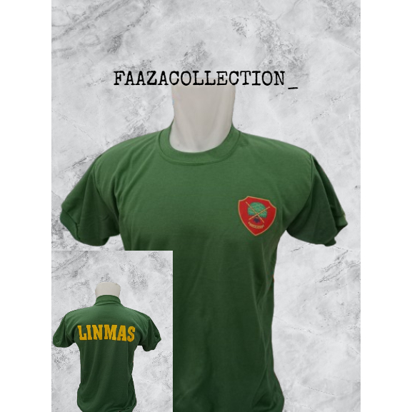 KAOS LINMAS PENDEK SABLON/KAOS LINMAS HIJAU LENGAN PENDEK/KAOS LINMAS PREMIUM