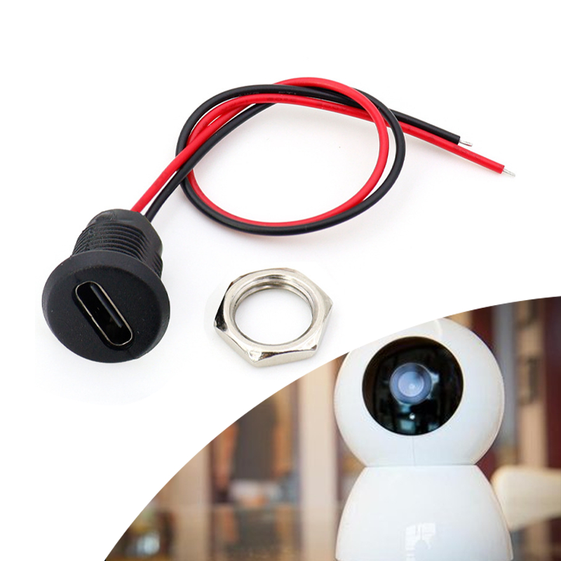 10pcs Port USB 2.0 Type-C Female Jack USB Female USB Charging Port Waterproof Jack Socket Charging C