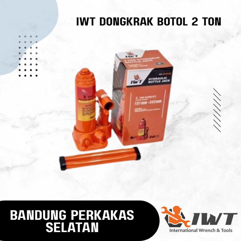 IWT Dongkrak Botol 2 Ton - Hydraulic Jack Hidrolik Mobil