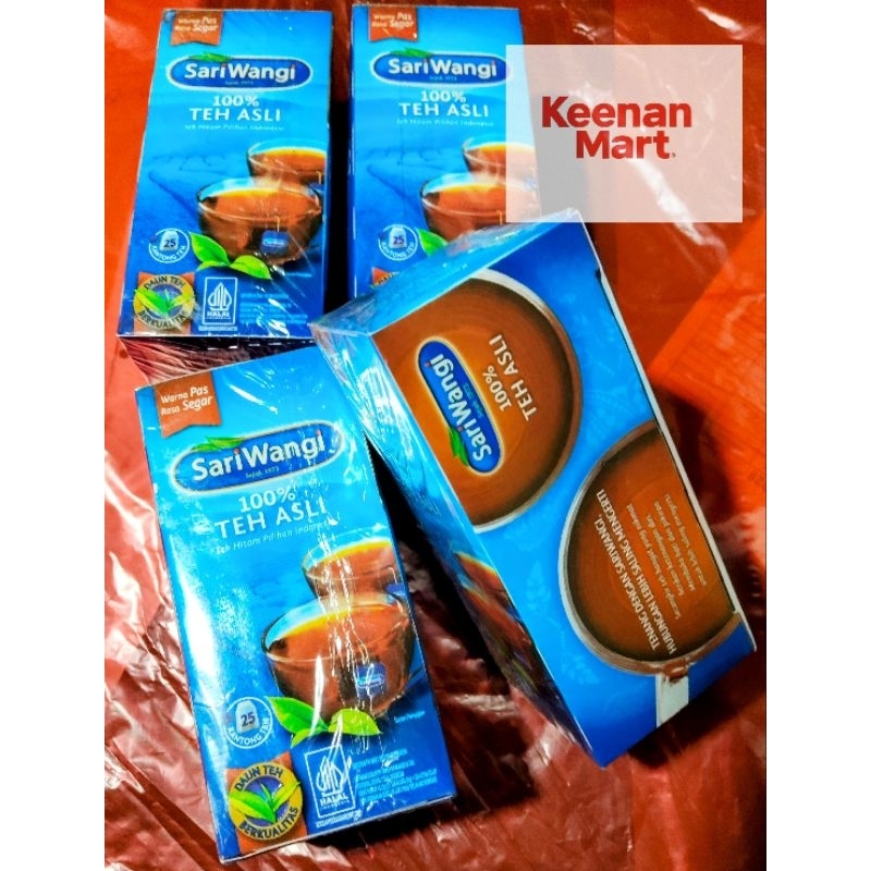

Sari Wangi 100% TEH ASLI - Teh Hitam Pilihan Indonesia - 25 Kantong Teh - Bersertifikat Halal