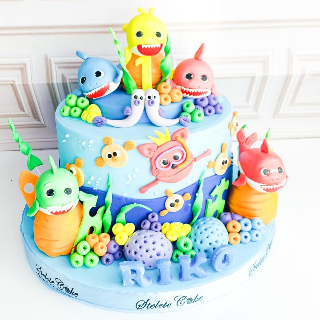 

Kue Ulang tahun/Birthday Cake/Kue Ultah tema Baby Shark/Baby Shark