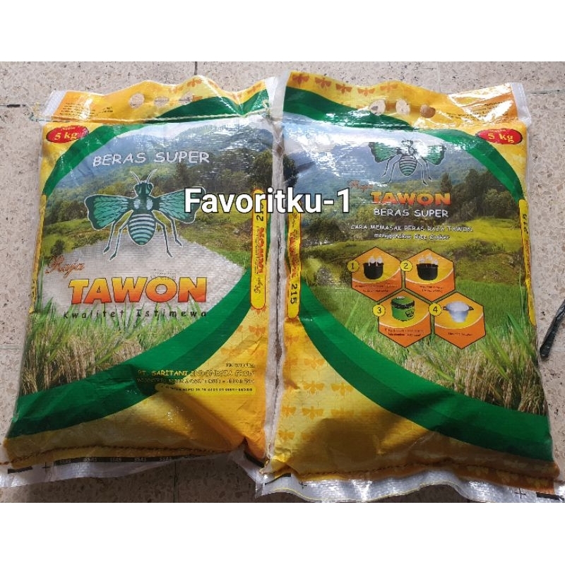 

Beras RAJA TAWON Punel (Kuning),Produksi PT. Sari Tani 5 kg.