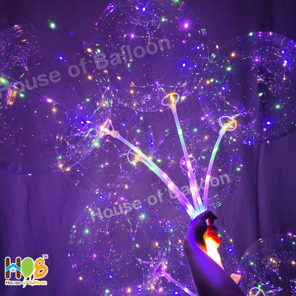 Lampu Led Kawat 1 meter Balon Dekorasi Stik Bobo Baterai 10 LED