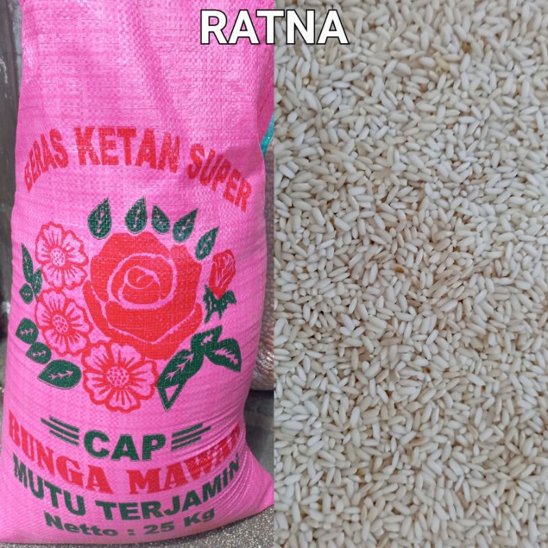 

BERAS KETAN PUTIH SUPER 1 Kg / KETAN PUTIH ( Cap MAWAR) Kemasan Repack