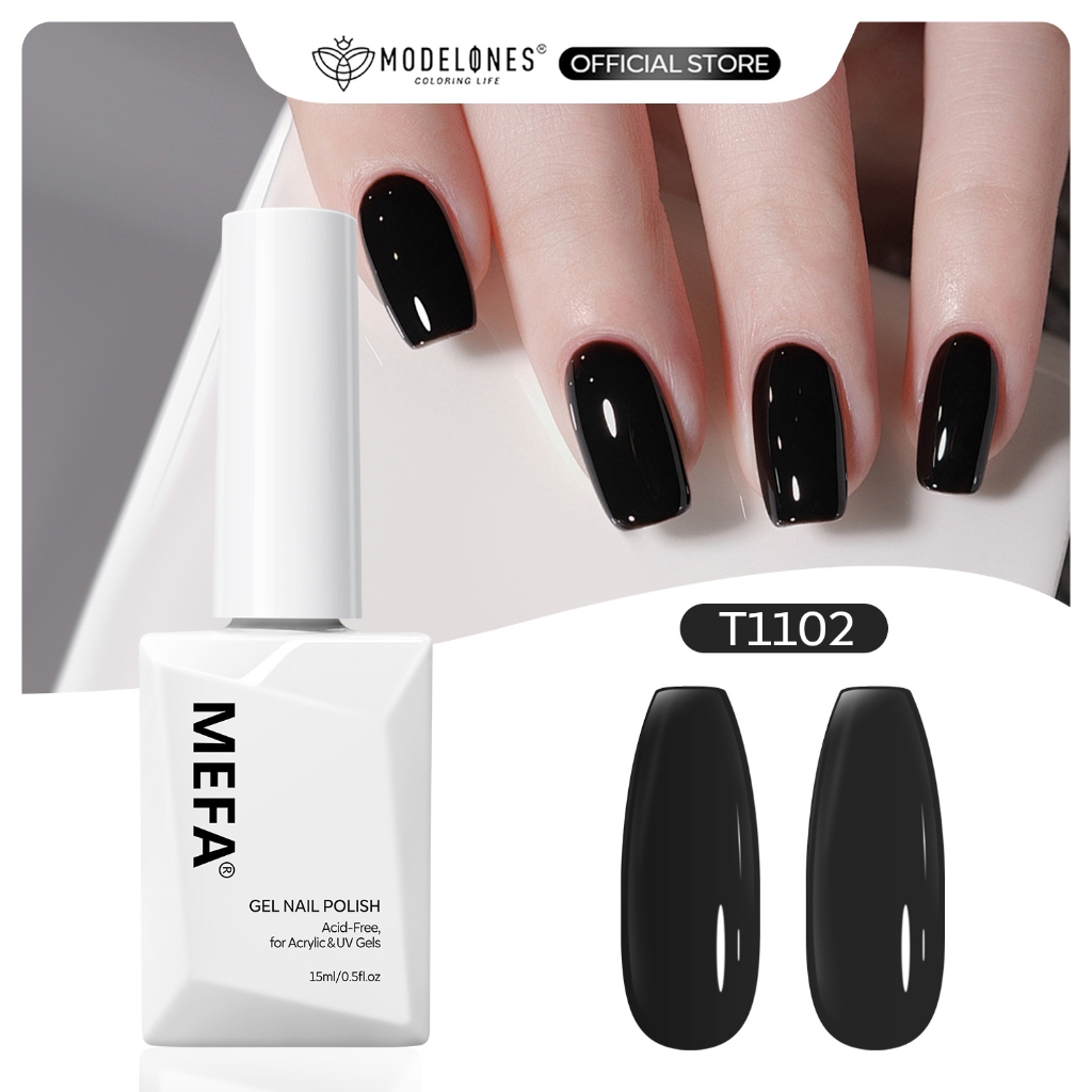 MODELONES Black Jelly Gel Polish 15ml Kutek Gel Nail Cat Kuku Kutek Jelly Nail Art Gel Nail Gel Poli