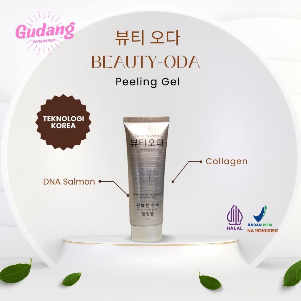 Peeling GEL DNA Salmon AHA  Brightening Glowing  Penghilang Kulit Mati Skincare HALAL Beauty Oda