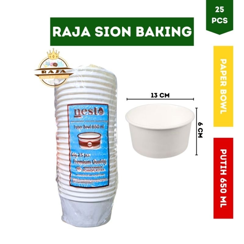 Paper Bowl / Mangkok Kertas 650ML NESTO + Tutup