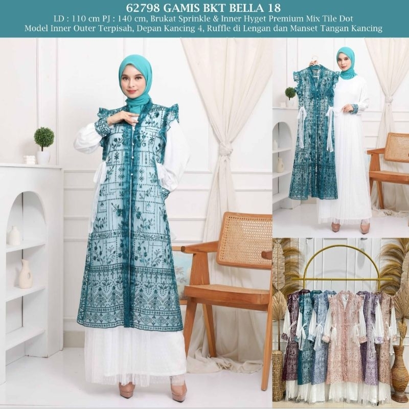 SALE%Gamis Tile One Set Outer Berukat Premium