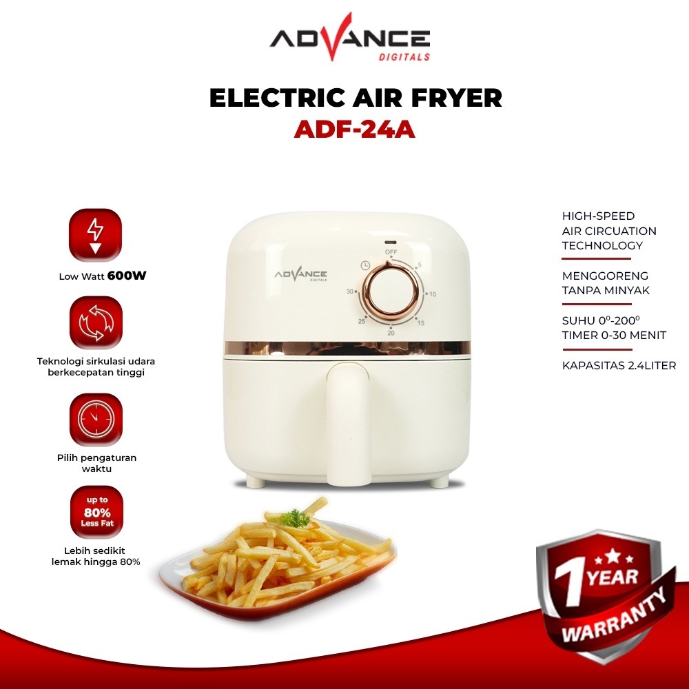 Air Fryer Advance ADF-24A Alat Penggorengan Tanpa Minyak / Air Fryer Advance