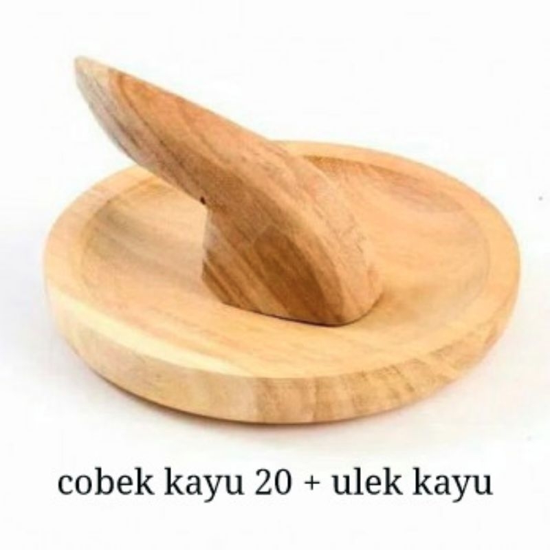 COBEK KAYU 20cm + ULEKAN