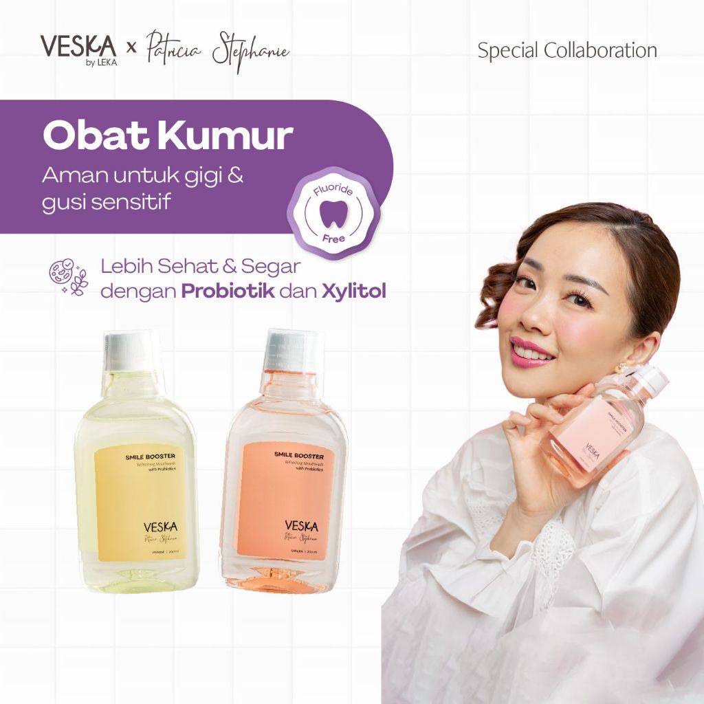 Veska by LEKA x Patricia Stephanie - Probiotic Mouthwash - Obat Kumur Tanpa Fluoride