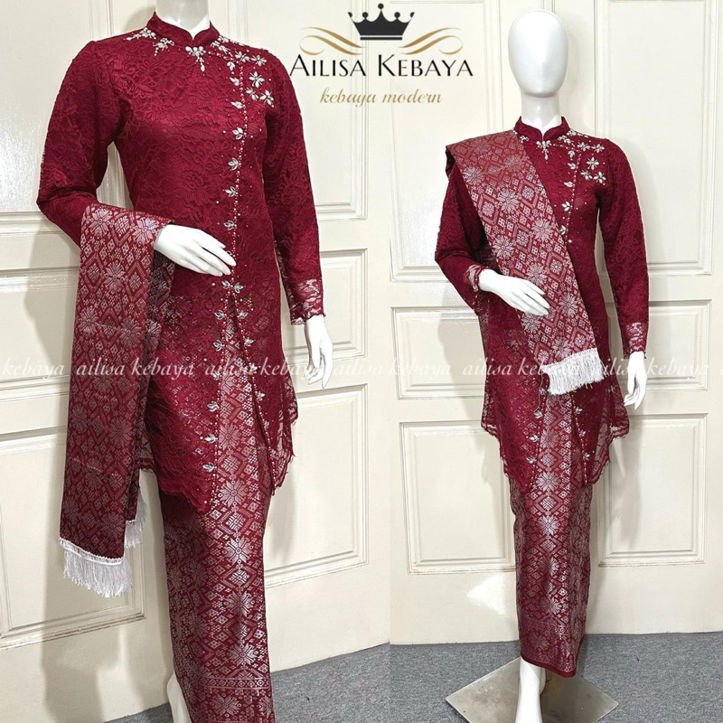 ai- KEBAYA JANGGAN BROKAT MIX SONGKET SALENDANG - KEBAYA BUSUI MODERN - KEBAYA PESTA - KEBAYA MALAYS