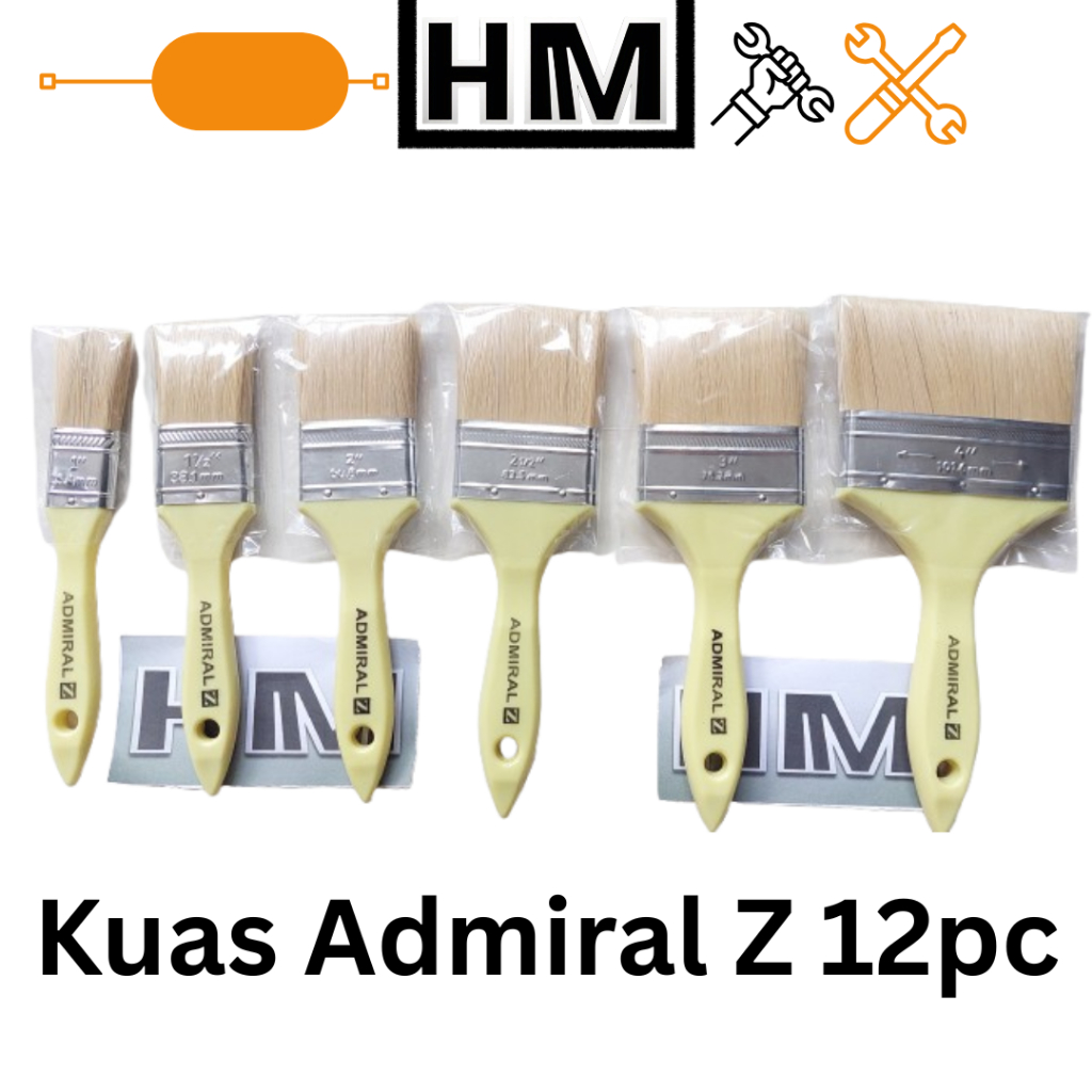 

Kuas Cat Admiral Lusin 1 box Bulu Sintetis Ukuran 1 inch 1,5 inch 2 inch 2,5 inch 3 inch 4 inch
