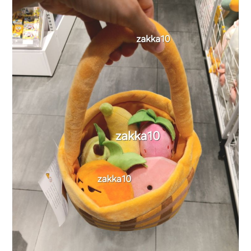 Ohsome Fruits Basket Plush Toy | Mainan Boneka Keranjang Buah Lucu Strawberry Pear Peach Banana etc