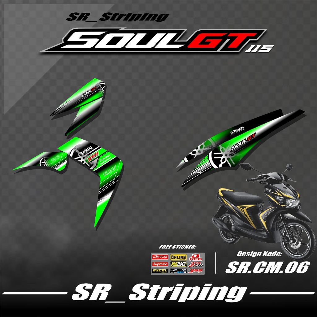 Striping Sticker Soul GT 115 Variasi / Stiker Mio Soul GT 115 / Variasi Soul GT 115 - Bonus Stiker S