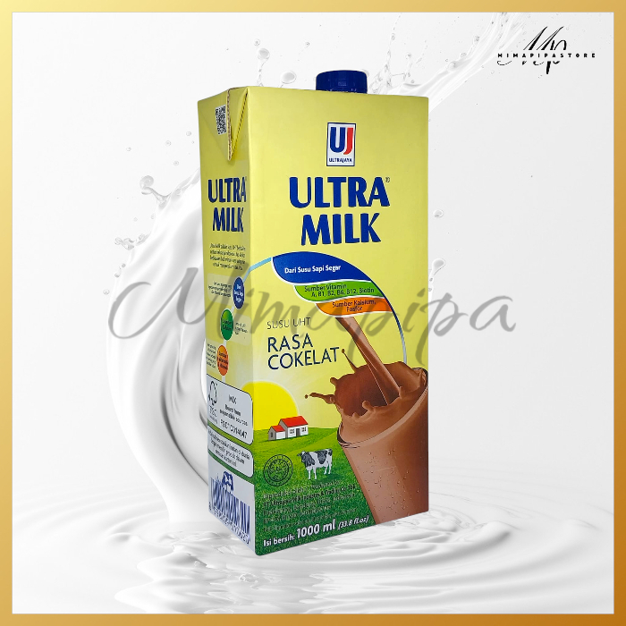 Ultra Milk UHT 1 liter - 1000ml Rasa Cokelat Kemasan 1 Karton