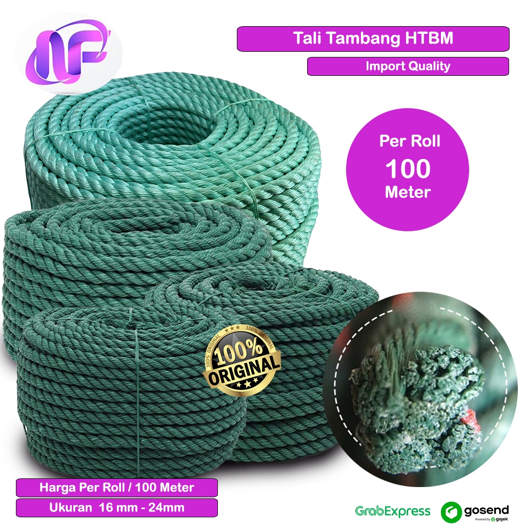 Tali Tambang Plastik Per Roll Ukuran 18mm 20mm 22mm 24mm Pengikat Ikat Barang Mobil Terpal Jemuran J