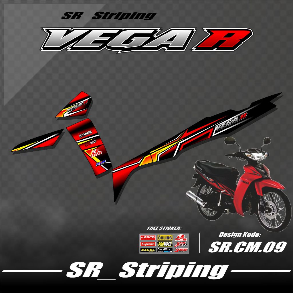 Striping Vega R New / Stiker Vega R New / Variasi Vega R New / Setiker Stiker List Variasi Motor Yam